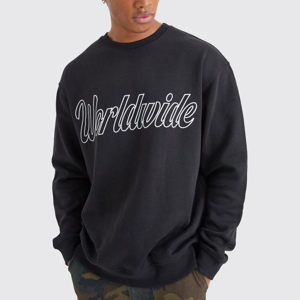Slim Color Block Sweatshirt – Charcoal-2